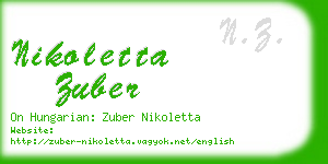 nikoletta zuber business card